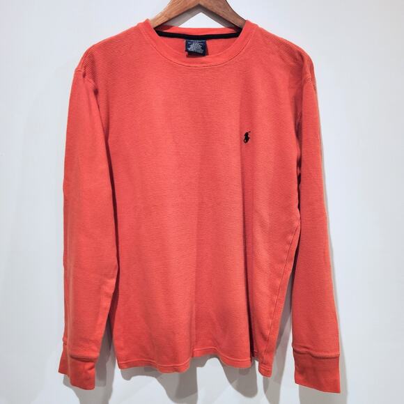 Lauren Ralph Lauren Other - Lauren Ralph Lauren Mens Orange Sleepwear Thermal Long Sleeve Shirt Size Large